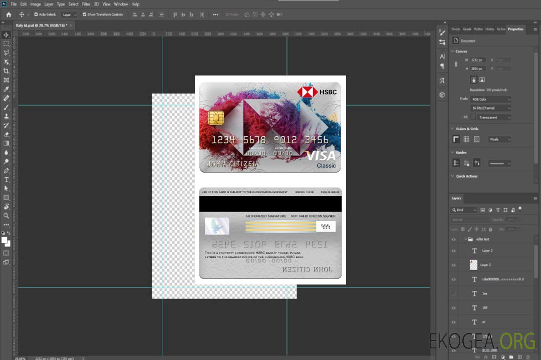 Carte visa classique de la banque HSBC luxembourgeoise template Carte visa classique de la banque HSBC luxembourgeoise template